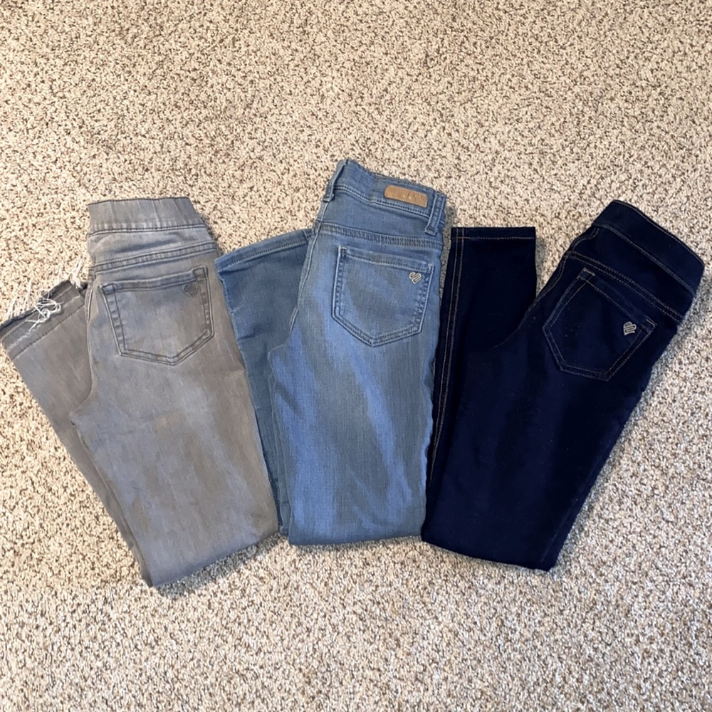 3 pair bundle of Justice jeggings. Girls size 10.